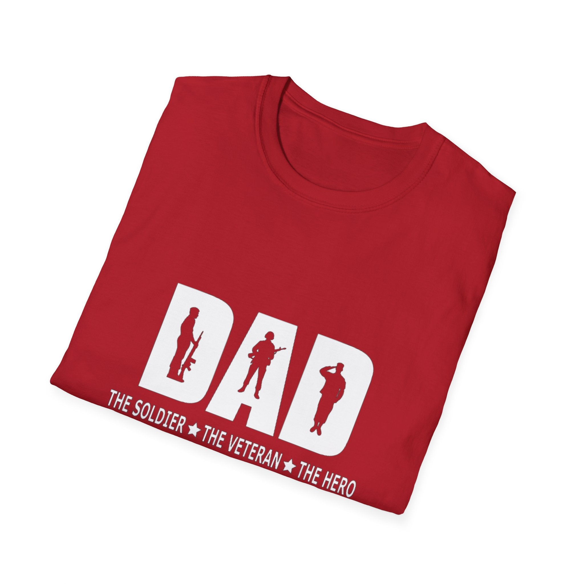 Dad Hero Unisex T-Shirt, Softstyle Apparel for Father's Day, Veteran Recognition, Family Events, Casual Wear