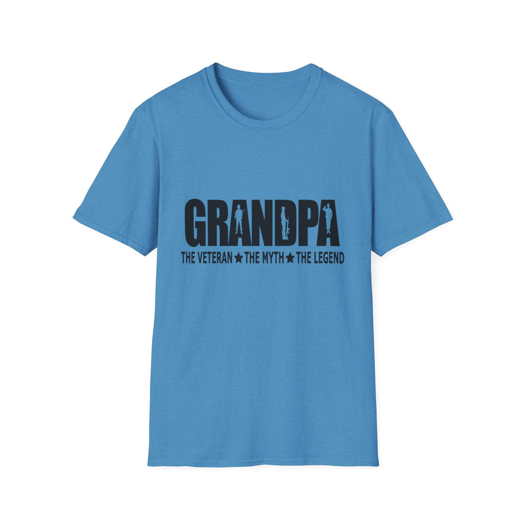 Grandpa The Veteran Myth Legend T-Shirt | Gift for Father's Day, Birthday, Casual Wear, Grandparent's Day, Softstyle Tee