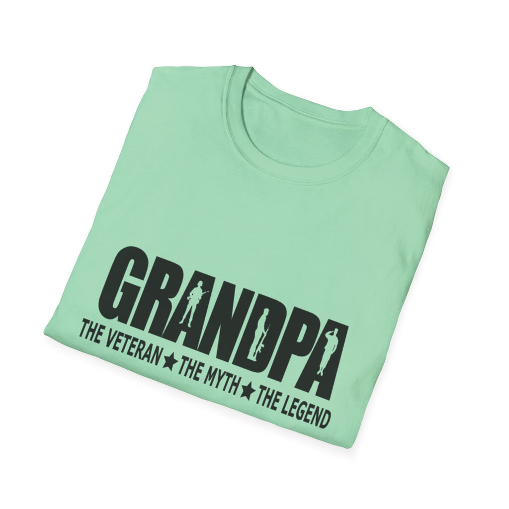 Grandpa The Veteran Myth Legend T-Shirt | Gift for Father's Day, Birthday, Casual Wear, Grandparent's Day, Softstyle Tee