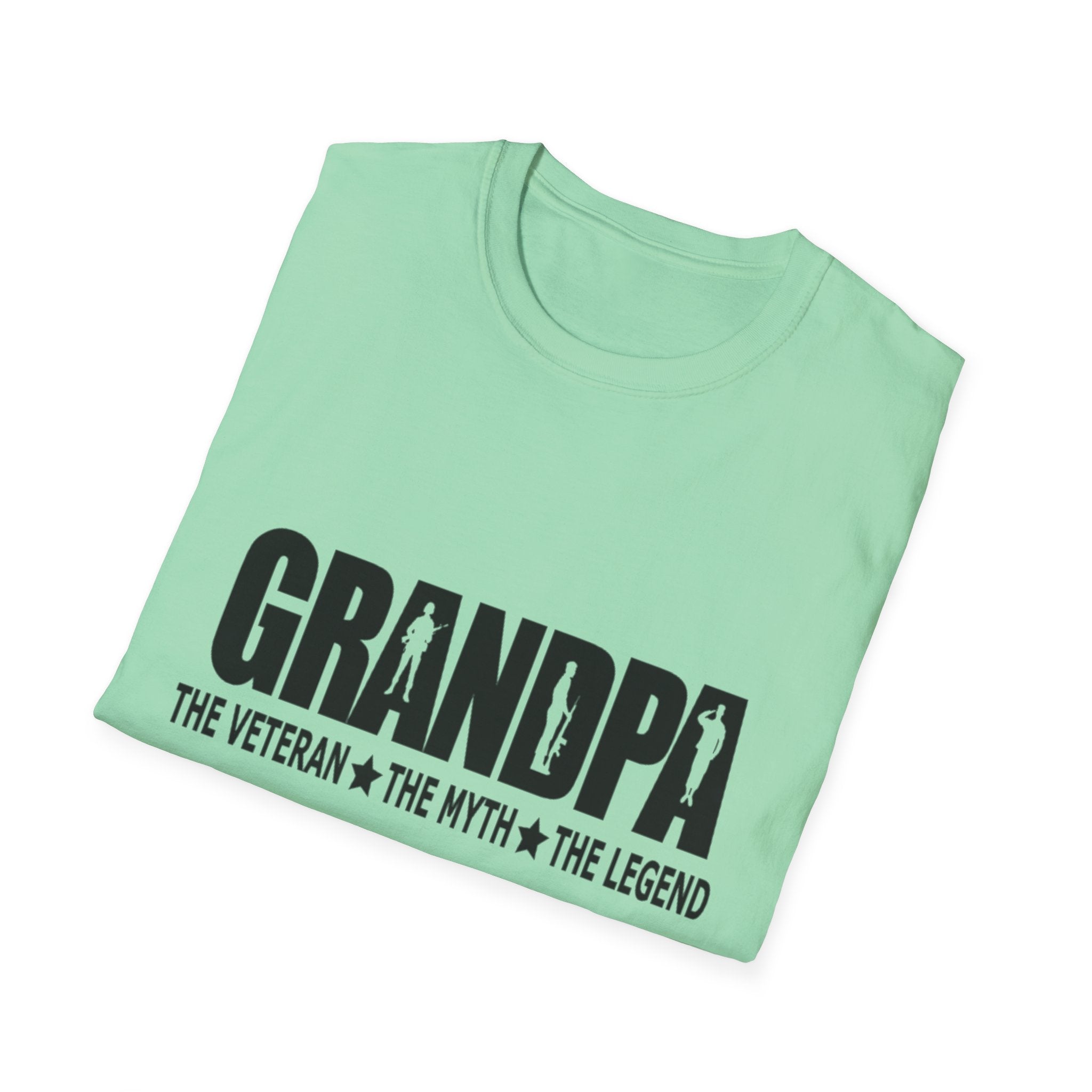 Grandpa The Veteran Myth Legend T-Shirt | Gift for Father's Day, Birthday, Casual Wear, Grandparent's Day, Softstyle Tee