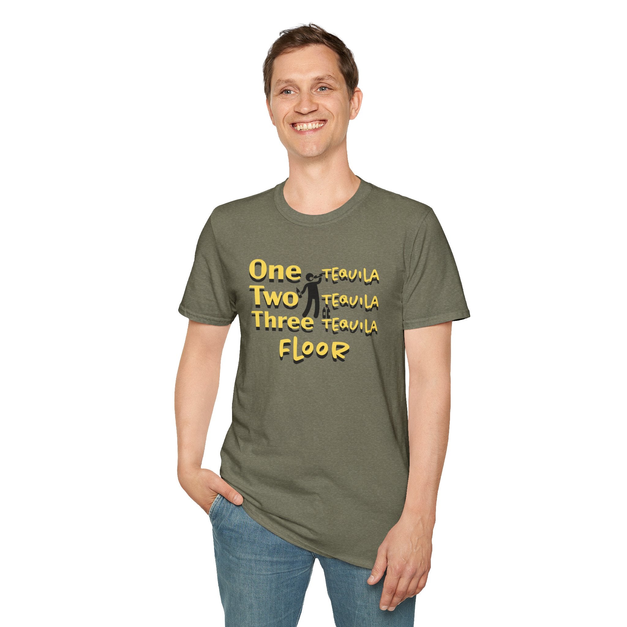 One Two Three Floor T-Shirt - Funny Dance/Workout Graphic Tee