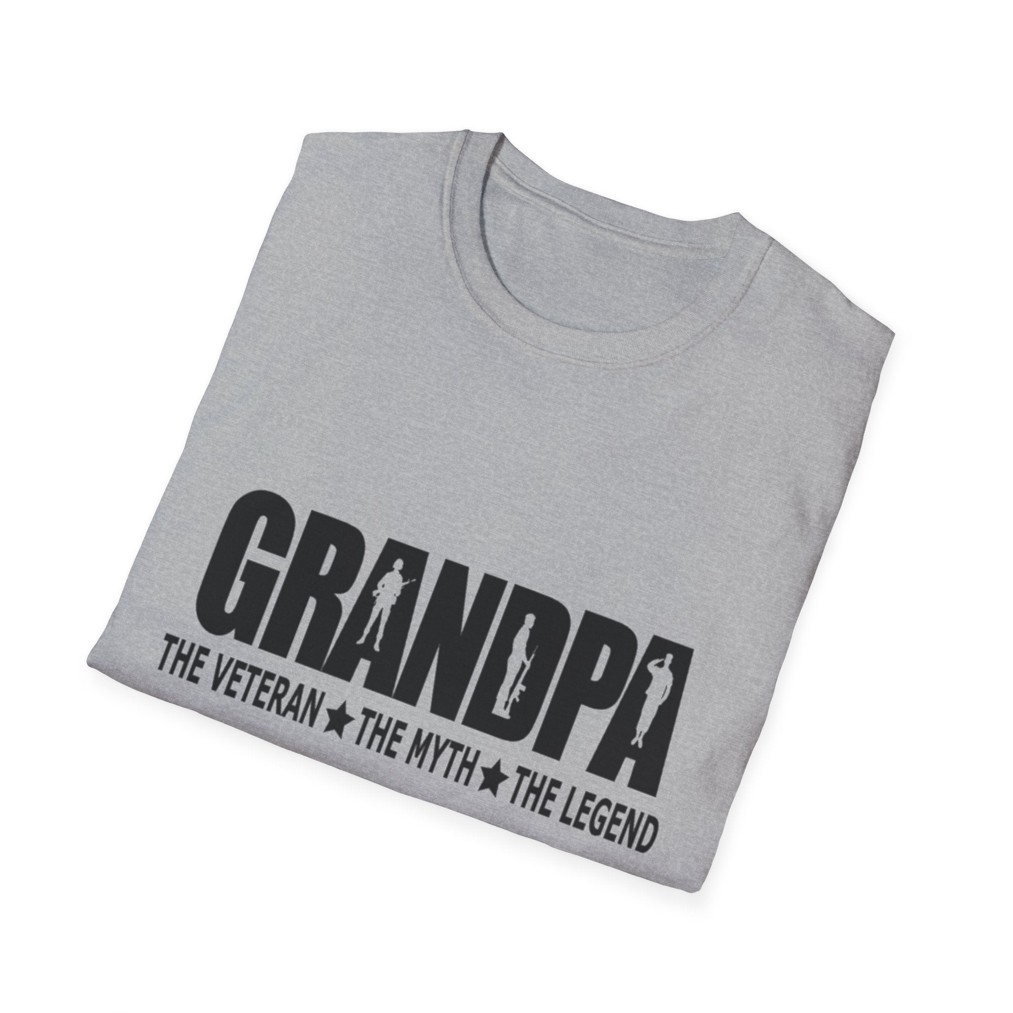 Grandpa The Veteran Myth Legend T-Shirt | Gift for Father's Day, Birthday, Casual Wear, Grandparent's Day, Softstyle Tee