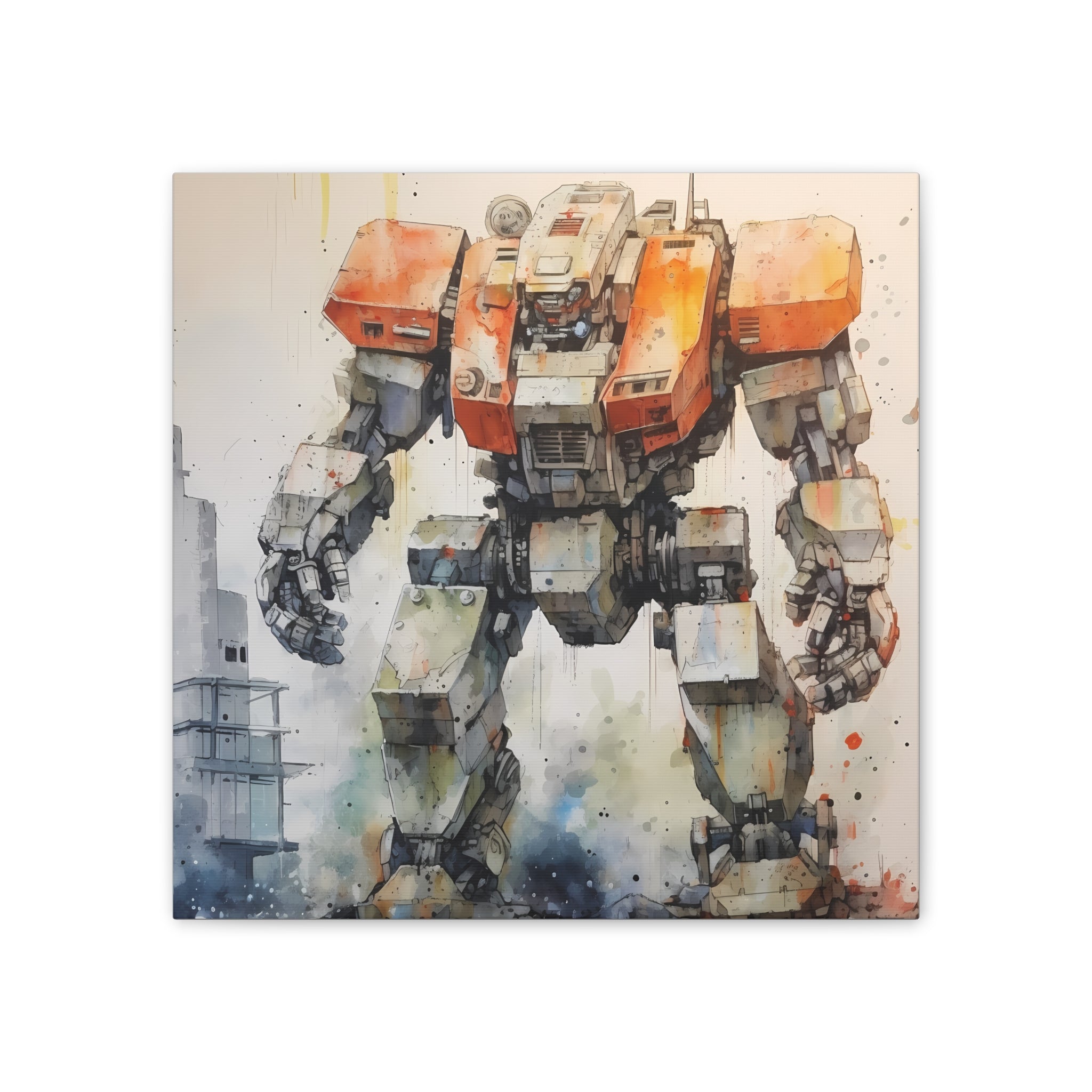 Mecha Wall Art Canvas, Robot Art Print, Geek Decor, Sci-Fi Wall Art, Gift for Gamers, Unique Home Decor