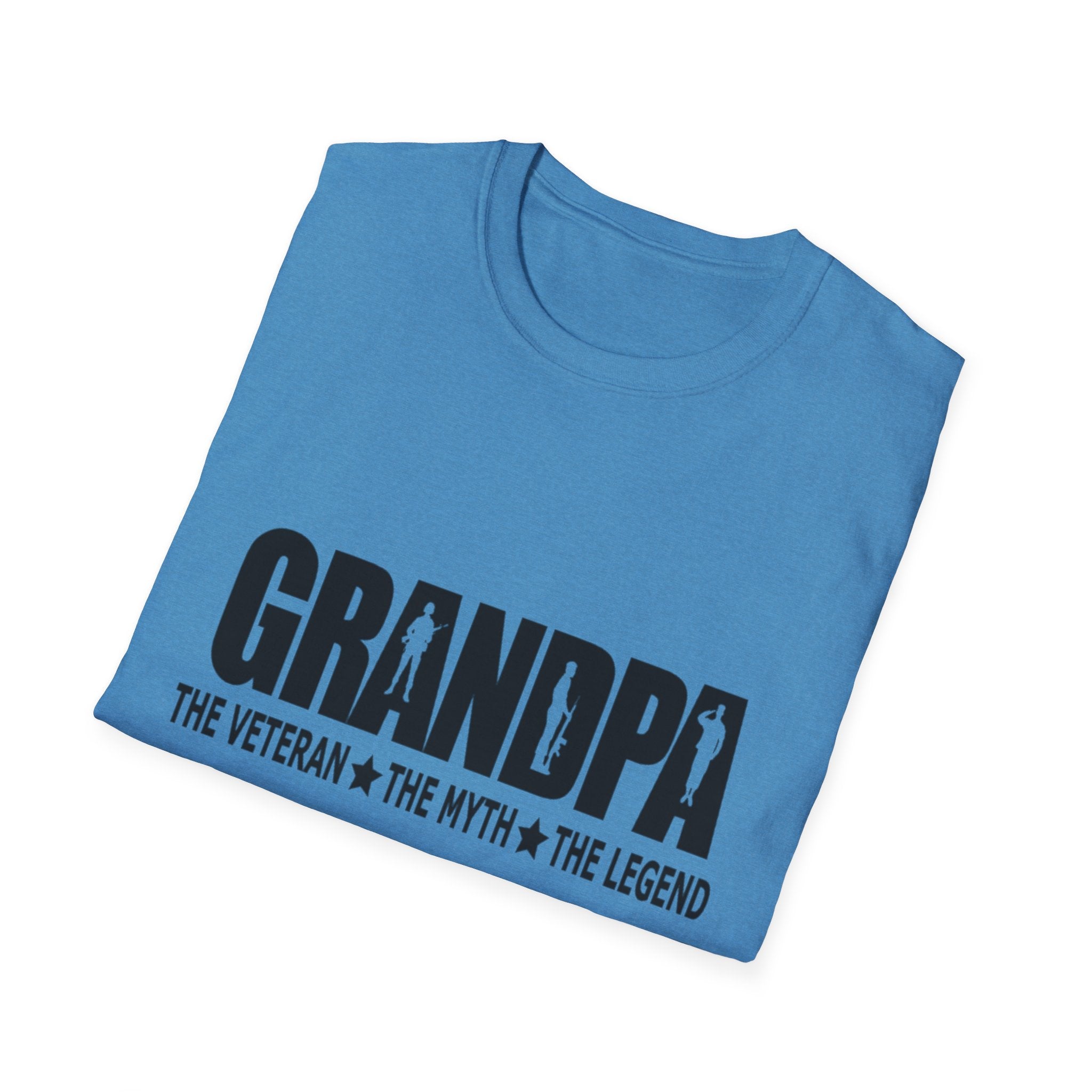 Grandpa The Veteran Myth Legend T-Shirt | Gift for Father's Day, Birthday, Casual Wear, Grandparent's Day, Softstyle Tee