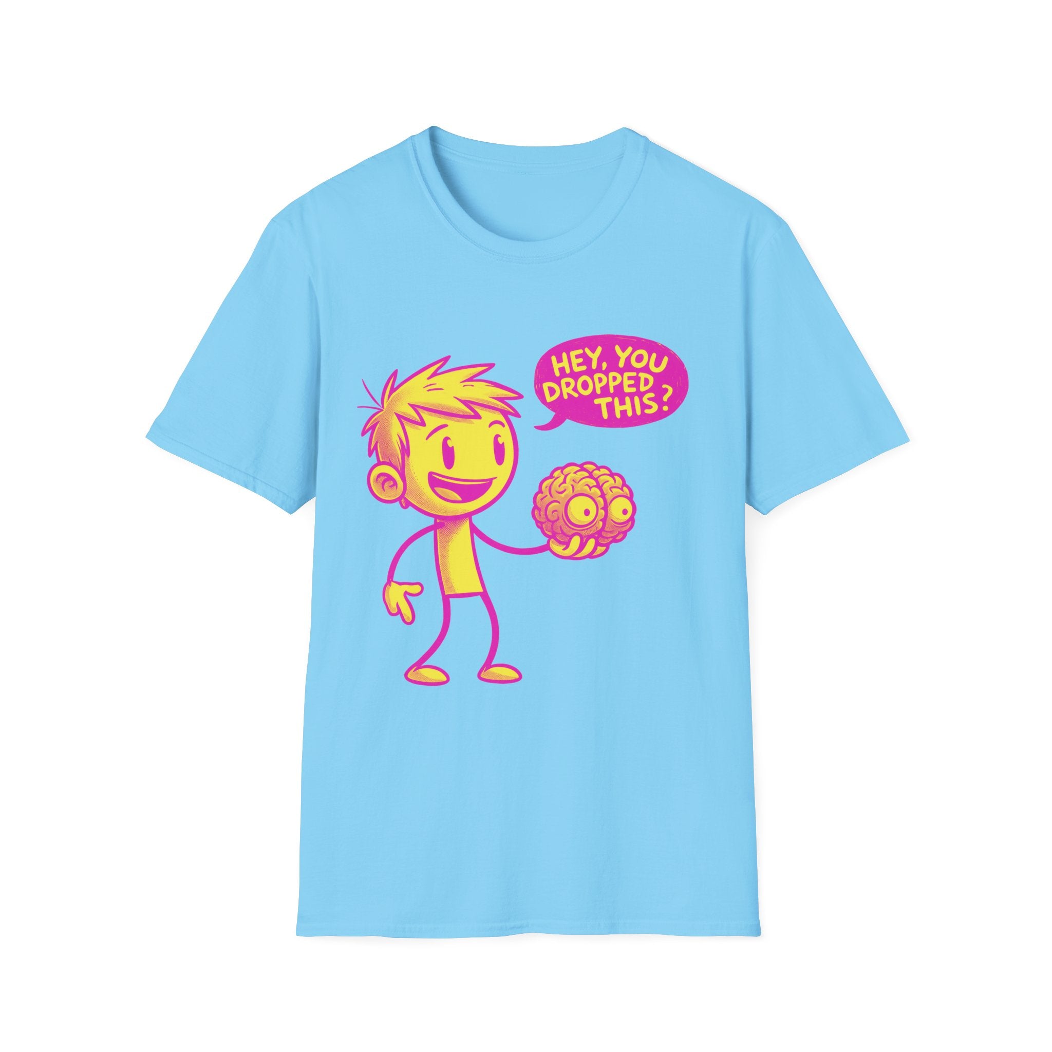 Hey, You Dropped This Brain T-Shirt — Cute Retro Cartoon Graphic Tee