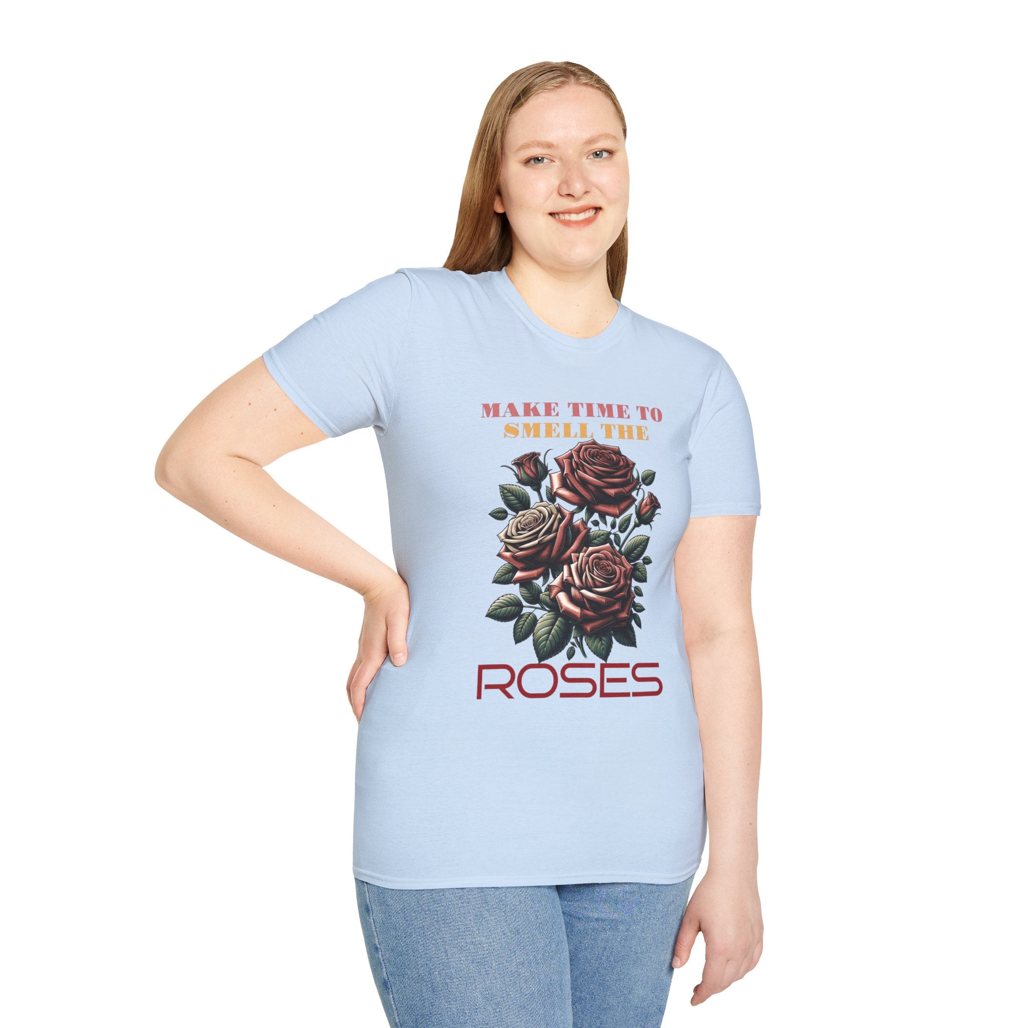 Vintage Floral T-Shirt, Make Time to Smell the Roses Tee, Gift for Plant Lovers, Unisex Gift, Nature Lover Shirt, Eco-Friendly Apparel