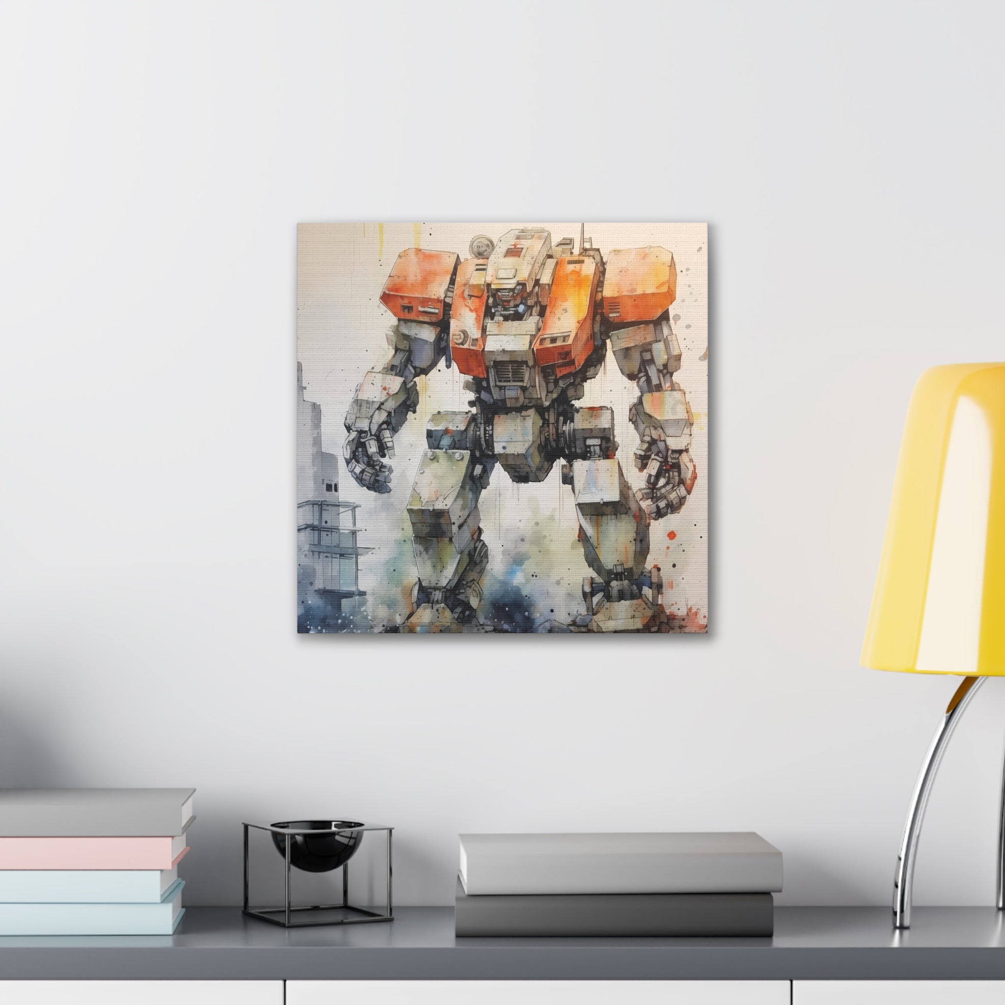 Mecha Wall Art Canvas, Robot Art Print, Geek Decor, Sci-Fi Wall Art, Gift for Gamers, Unique Home Decor