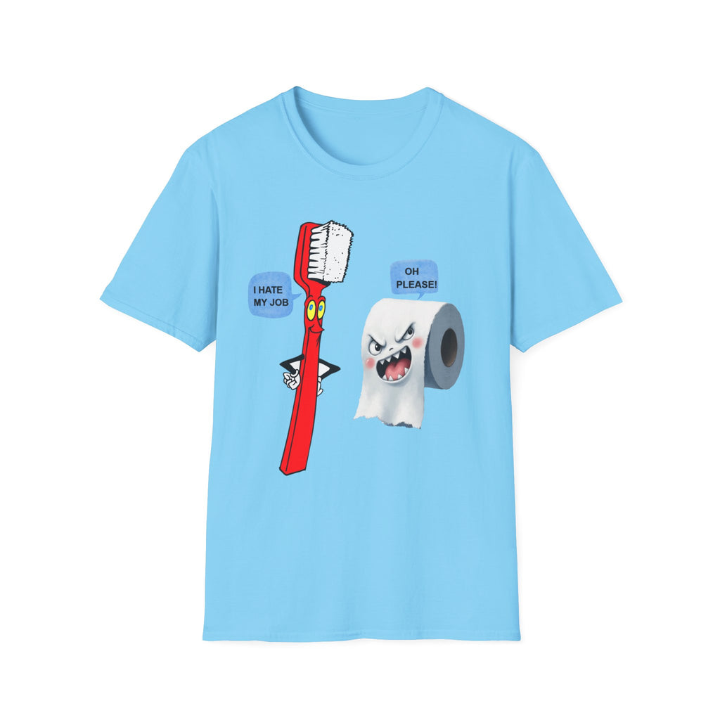I Hate My Job, Funny Toothbrush T-Shirt, Quirky Humor Tee for Dental Lovers, Ideal Gift for Birthdays, Halloween, Cleaning Enthusiasts